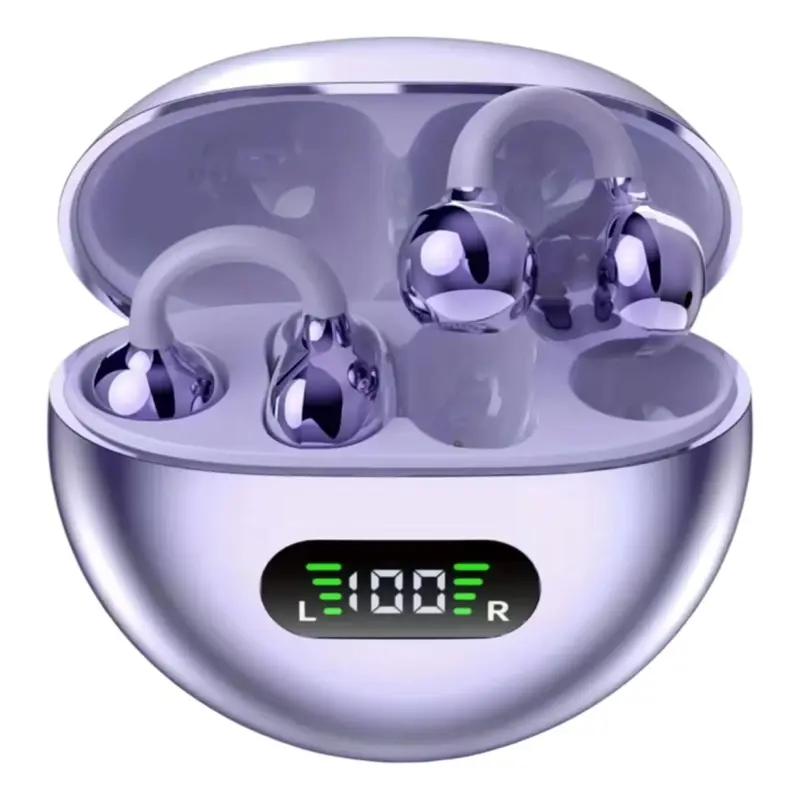 Auriculares Clip Bluetooth Gym Inalámbricos Violeta