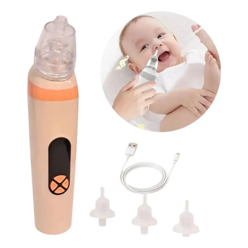 Aspirador Nasal Y Oido Bebes Limpiador Electrico Usb Succion Beige