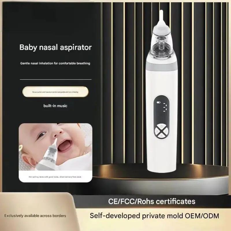 Aspirador Nasal Y Oido Bebes Limpiador Electrico Usb Succion Beige