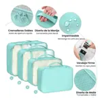 Organizador De Valija Set 9 Piezas Neceser Viaje Avion verde verde