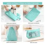 Organizador De Valija Set 9 Piezas Neceser Viaje Avion verde verde