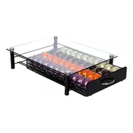 Porta Capsulas Vidrio Y Metal Nespresso Café Desliza...