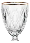 Copa De Cristal Con Borde Dorado 340ml - Set X6 Unid. 