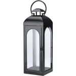 Farol Porta Vela Fanal Metálico Con Vidrio Set X2 Premium