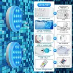 Luces para piscina QOLNBY LED sumergibles recargables IP68 (paquete de 2)
