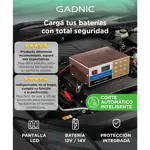Cargador De Batería Para Auto Gadnic AV300 Mantenedor 12v - 24v Corte Automático Inteligente