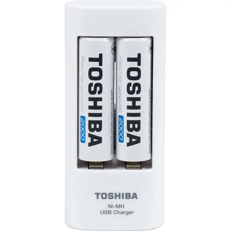 Cargador de Pilas Toshiba TNHC 6GME2 CB USB +2 Pilas AA Ni MH 2000mAh