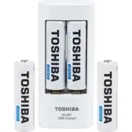Cargador de Pilas Toshiba TNHC-6GME4 CB USB +4 Pilas AA Ni-MH 2000mAh