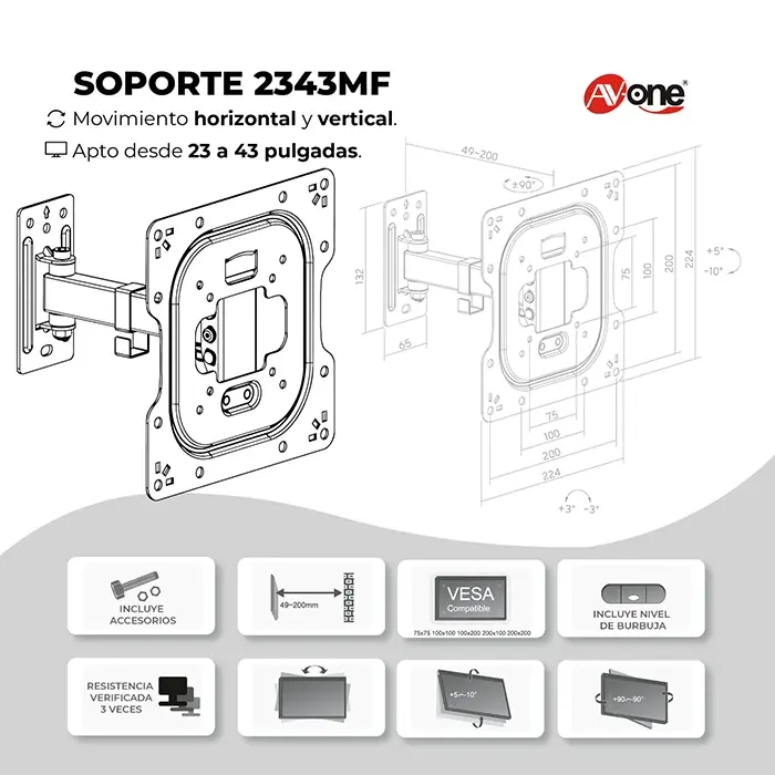 SOP 2343MF LED 23A43 UNIV MOV H/V AV ONE
