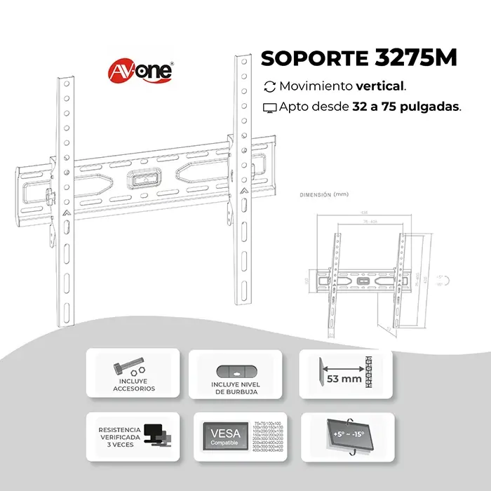 SOP 3275M LED 32A75 UNIV AJUS VERT AV ONE