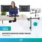 Soporte Tv /Monitor Doble Brazo de Mesa Nictom SM04 13" A 27" Articulado