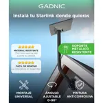 Soporte para Antena Starlink Mini Exterior Tubo Extensible 82cm Caño 25mm Curvado