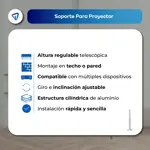 Soporte Extensible Para Proyector WAGGS Universal Techo Pared