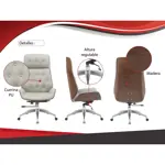 Silla de Oficina Premium Sillon Gerencial Madera Capitone negro