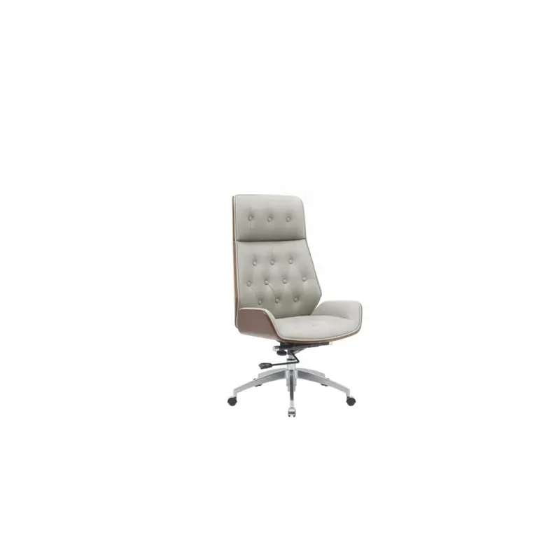Silla de Oficina Premium Sillon Gerencial Madera Capitone negro