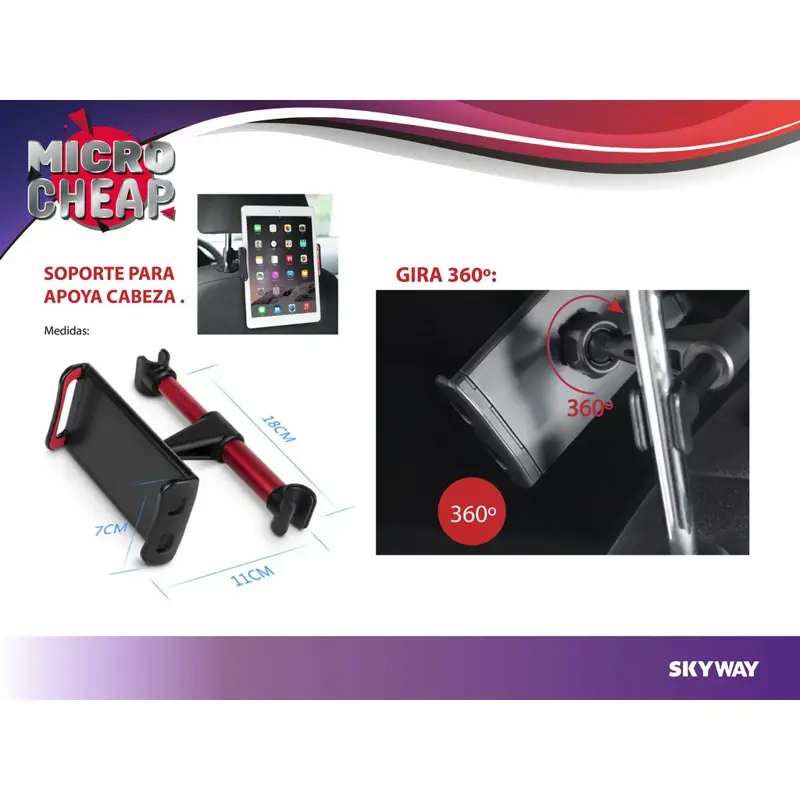Soporte Auto Universal Apoya Cabezas Asiento Celular Tablet