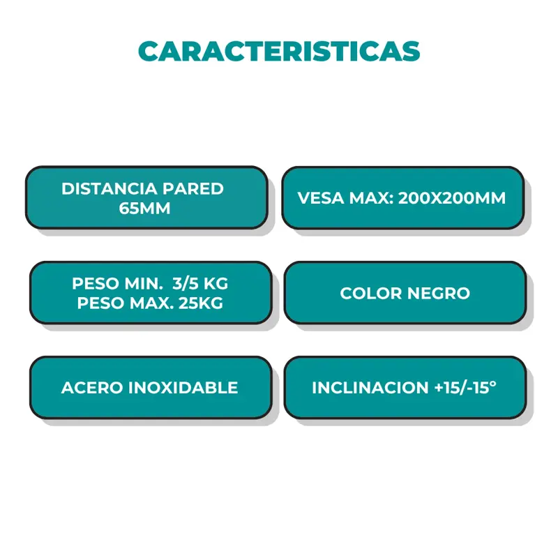 Soporte TV Pared Brazo Móvil Simple Largo 14 a 42 Pulgadas VESA 200x200 25kg Global