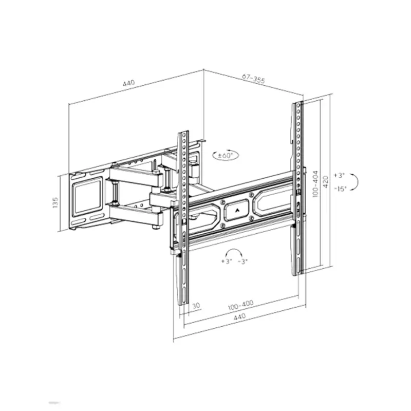 Soporte Extensible Onebox OB MC37S 32 a 75 Doble Brazo