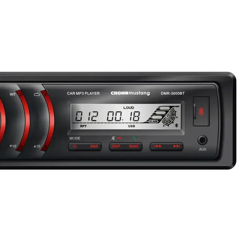 Autoestereo Crown Mustang Mp3 USB/SD Aux 52W DMR 3000BT