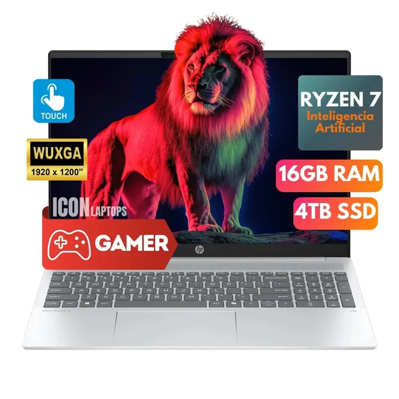 Notebook GAMER Ryzen 7 AI 350 4TB SSD 16gb Hp Omnibook TOUCH WUXGA