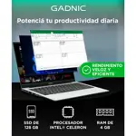 Notebook Gadnic 14 Pulgadas Intel Celeron N4020 RAM 4GB SSD 128GB Cámara Frontal