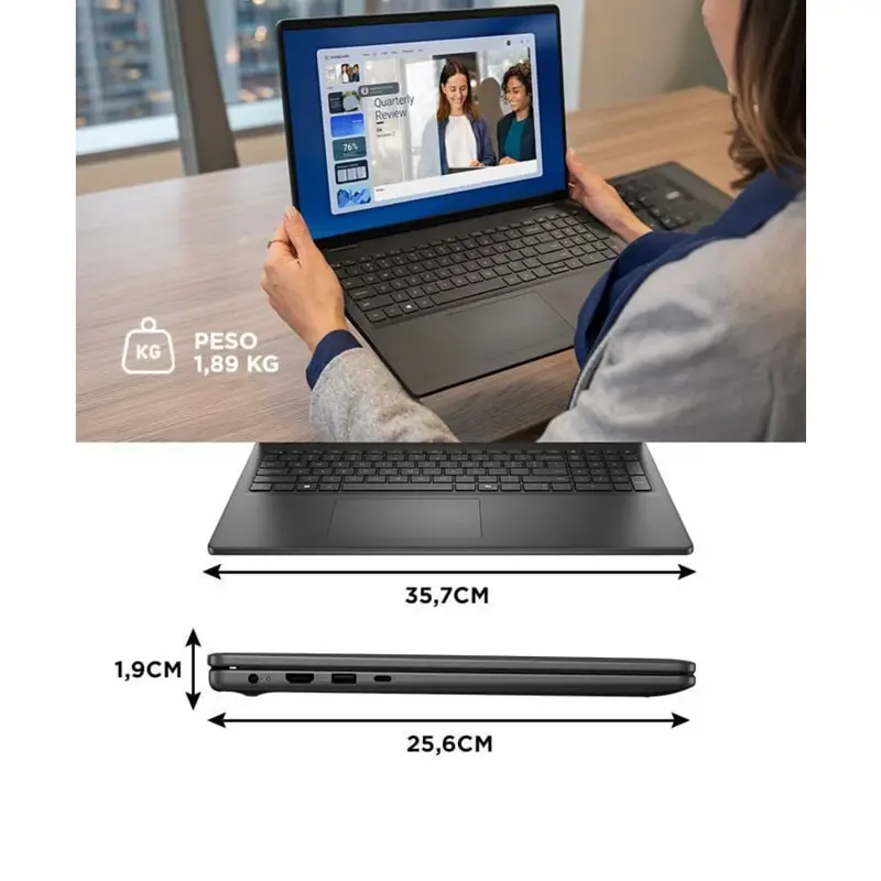 Notebook Dell 16” FHD IPS AMD Ryzen™ 7 RAM 16 GB SSD 512 GB