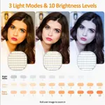 Luz LED Portátil para Selfies y Videoconferencias white