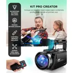 Cámara Filmadora 4K Gadnic Con Micrófono Y Estabilizador Pantalla Abatible IPS 3"