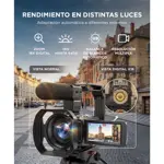 Cámara Filmadora 4K Gadnic Con Micrófono Y Estabilizador Pantalla Abatible IPS 3"