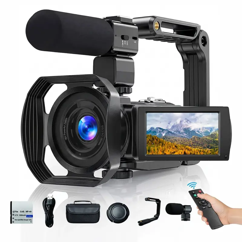 Cámara Filmadora 4K Gadnic Con Micrófono Y Estabilizador Pantalla Abatible IPS 3