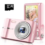 Cámara digital Qumcou Upgrade 50MP FHD 1080P 16x Zoom Rosa
