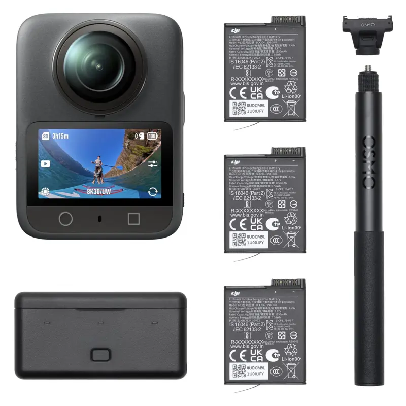 Cámara 360 DJI Osmo Waterproof 8K 360° con 3 baterías