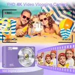 Camara Digital Smartklik Dc06 Fhd 4k 44mp Tarjeta Sd 64gb Purple