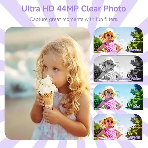 Camara Digital Smartklik Dc06 Fhd 4k 44mp Tarjeta Sd 64gb Purple