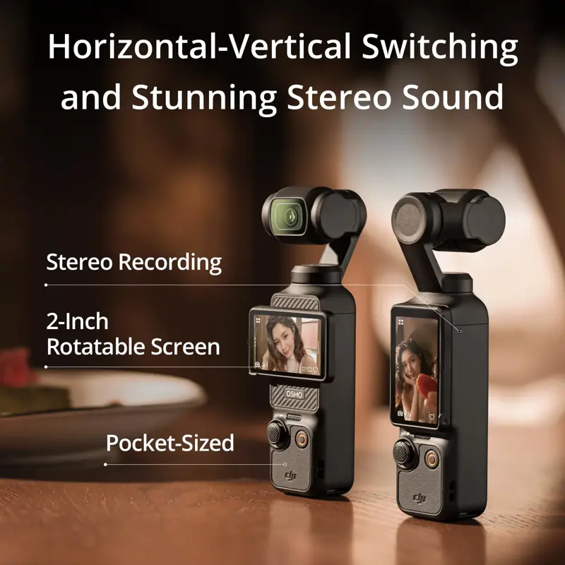Cámara para Vlogging DJI Osmo Pocket 3 Creator Combo 4K 120fps CMOS 1 Pulgada Pantalla Táctil 2