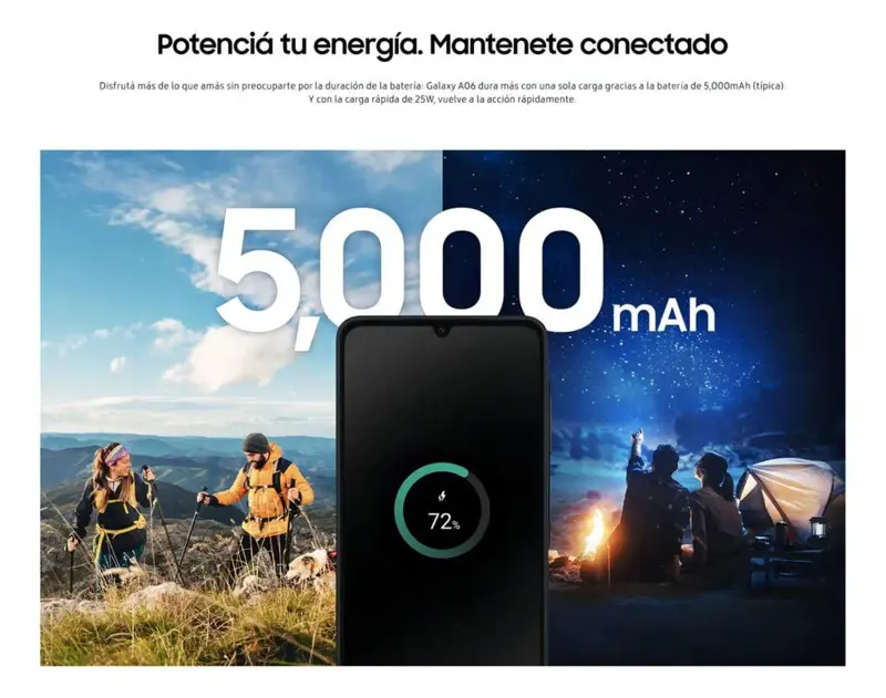 Samsung Galaxy A06 128GB 4GB RAM Pantalla 6.7'' Camara 50MP