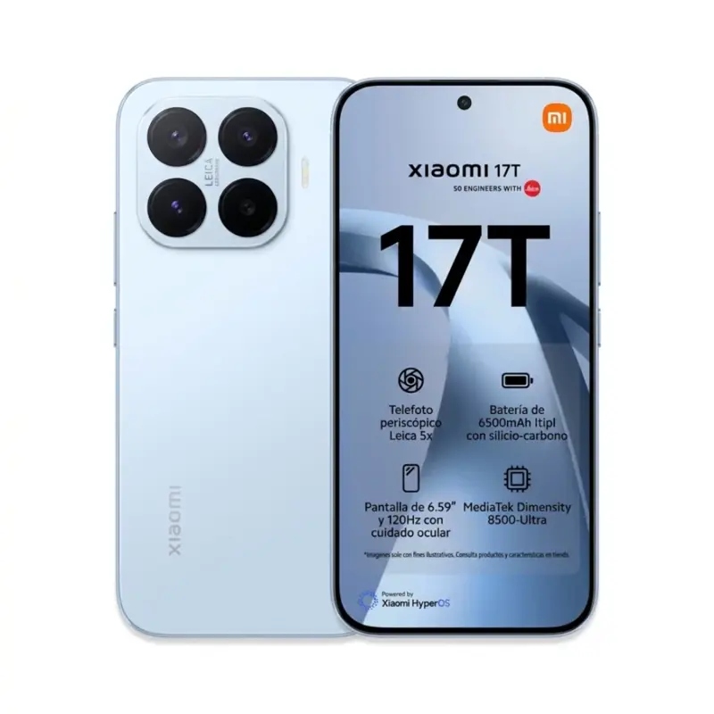 Celular Xiaomi 17T 5G 256GB 12GB RAM Leica 6500mAh Azul slim