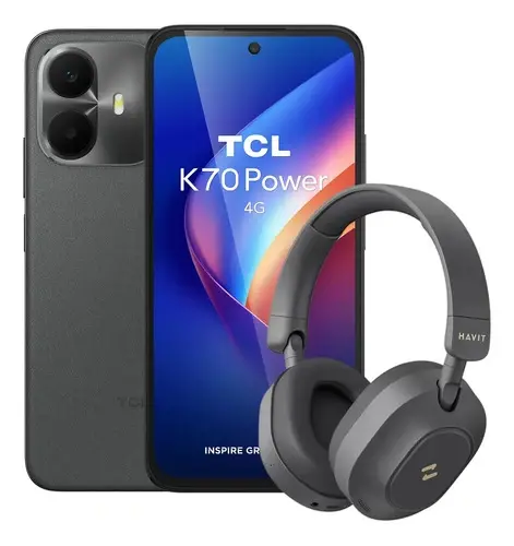 Combo Celular TCL K70 Power 256/4GB Space Gray + Havit H668BT ANC