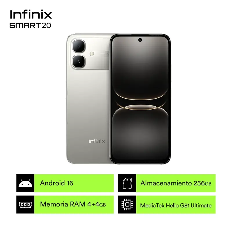 Celular Infinix Smart 20 4+256GB Polaris Titanium