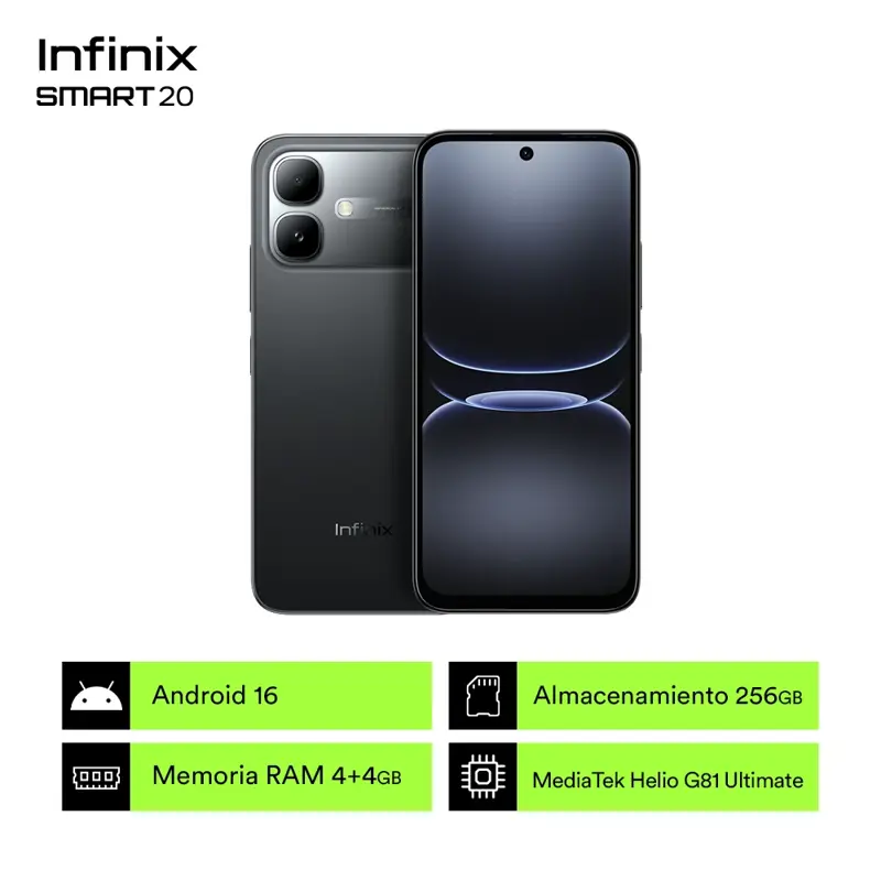 Celular Infinix Smart 20 4+256GB Shadow Black