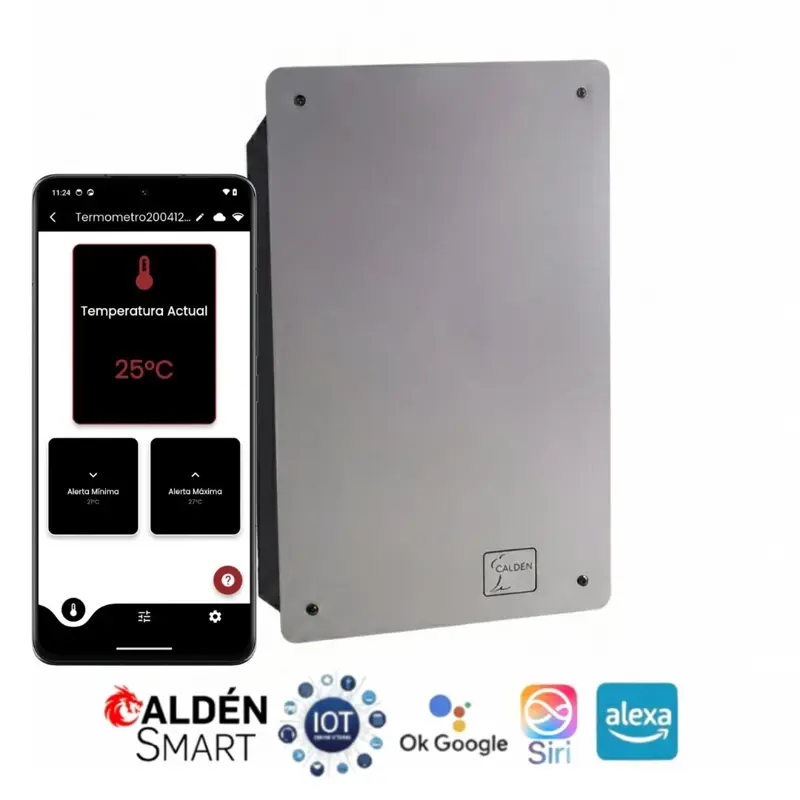 Vitro convector Calden 2000 Watt Acero Inoxidable con Termostato Smart