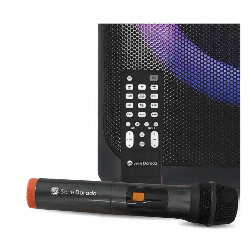parlante portatil sd 210 inalambrico serie dorada