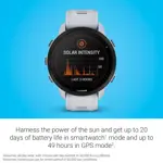 Reloj inteligente Garmin Forerunner 955 Solar GPS para triatletas, color blanco