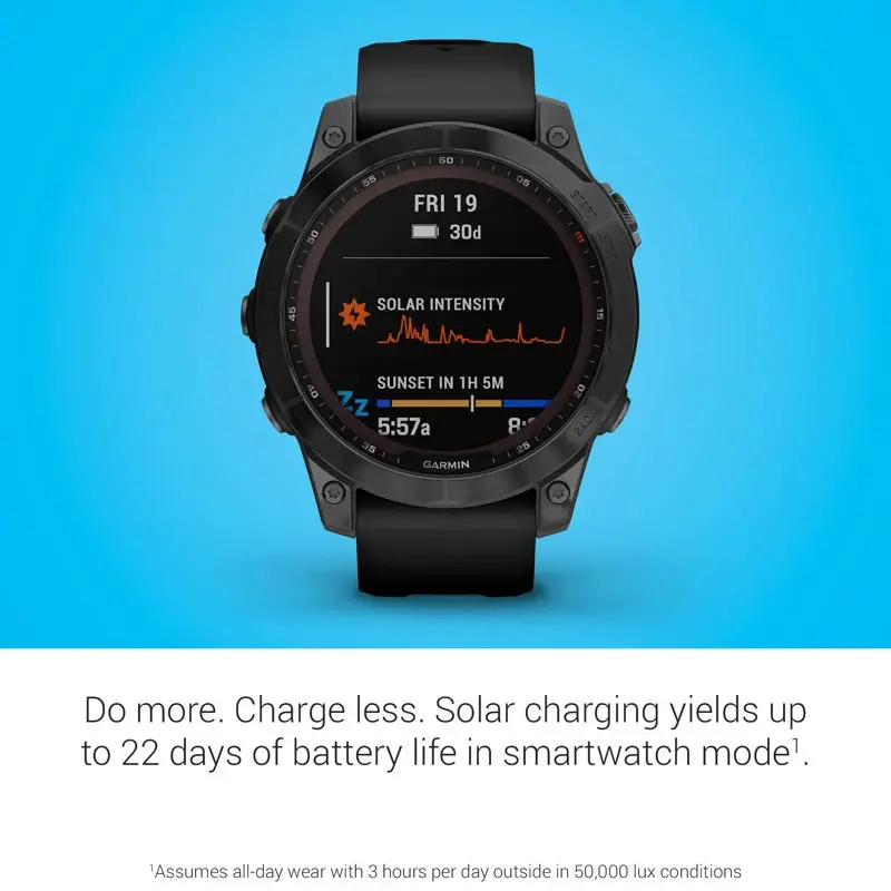 Reloj inteligente Garmin fenix 7 Sapphire Solar Black DLC Titanio