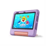 Tablet Amazon Fire 7 Kids con batería de 32 GB y 10 horas, color morado, con funda