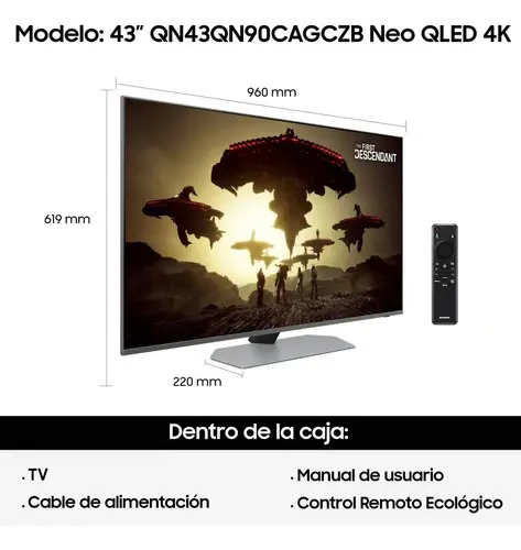 Televisor Samsung 43 Neo Qled 4k Qn90c Tv Gaming