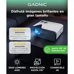 Proyector Gadnic MiniCine Led 5000 Lúmenes 4K Mini Portátil Hasta 150"