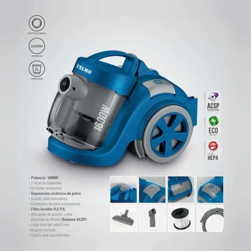 Aspiradora Yelmo 2 litros 1600W AS 3224