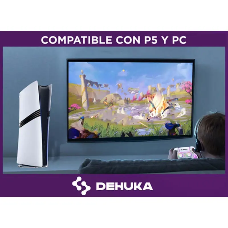 Joystick Inalámbrico Bluetooth Compatible Ps5 Slim Pro Y Pc Gamer Doble Vibración Dehuka