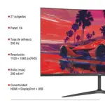 Monitor Gamer Level Up 27 Curvo 200hz 1ms Full Hd UP6580C